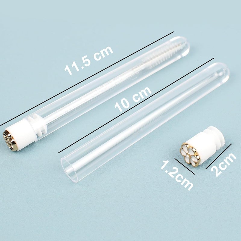 SenRocc 20pcs Mascara Wands Tube Reusable Lash Spoolies Golden Crystal Eyelash Brush Tubes Spoolies Lash Extension Brushes Applicators Makeup Tools (Golden Metal-2-MIX) - Image 3